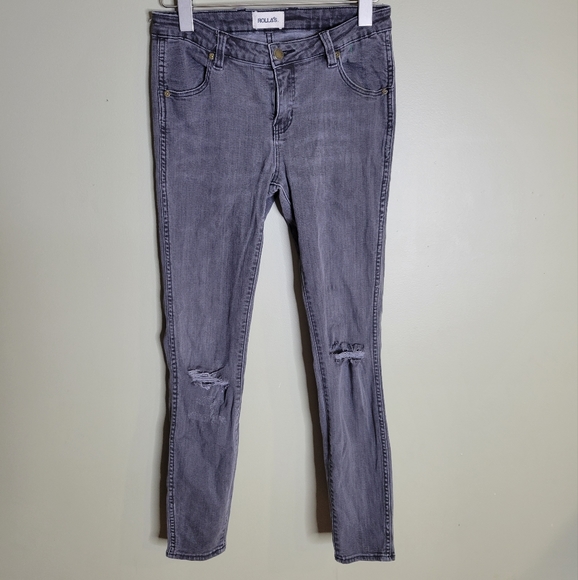 ROLLA'S Jeans Rollas Breakers Distressed Busted Knee Low Rise